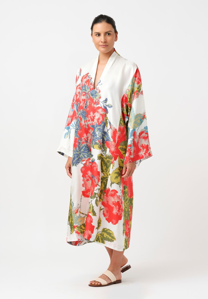 Bokja Silk Idalia Farida Pixelated Floral Kaftan