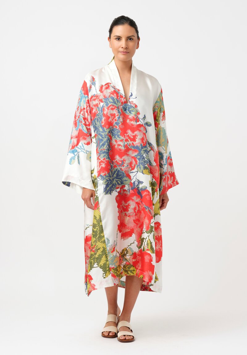 Bokja Silk Idalia Farida Pixelated Floral Kaftan