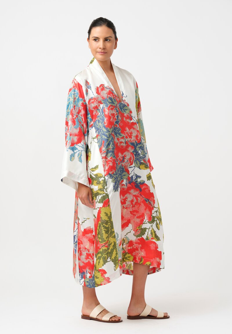 Bokja Silk Idalia Farida Pixelated Floral Kaftan