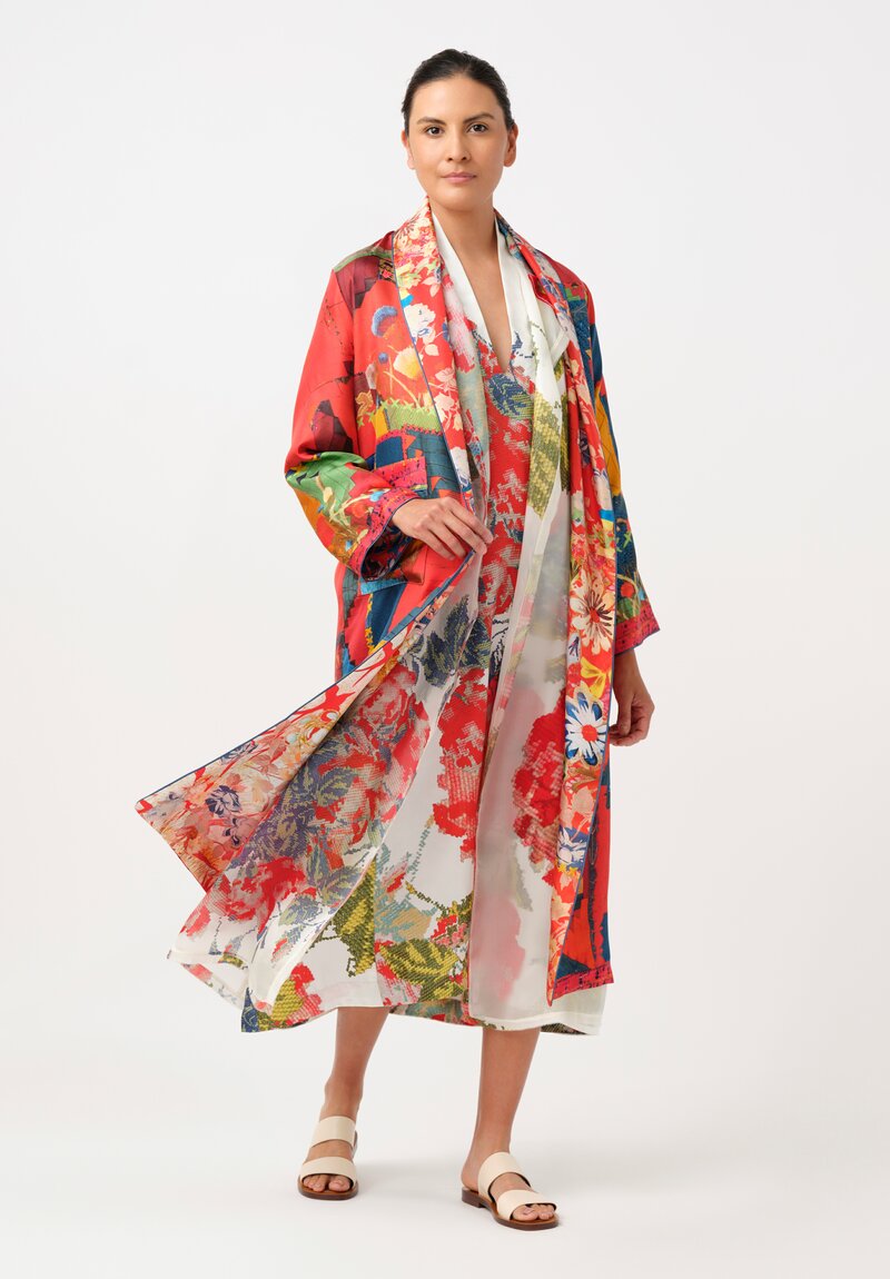 Bokja Silk Idalia Farida Pixelated Floral Kaftan