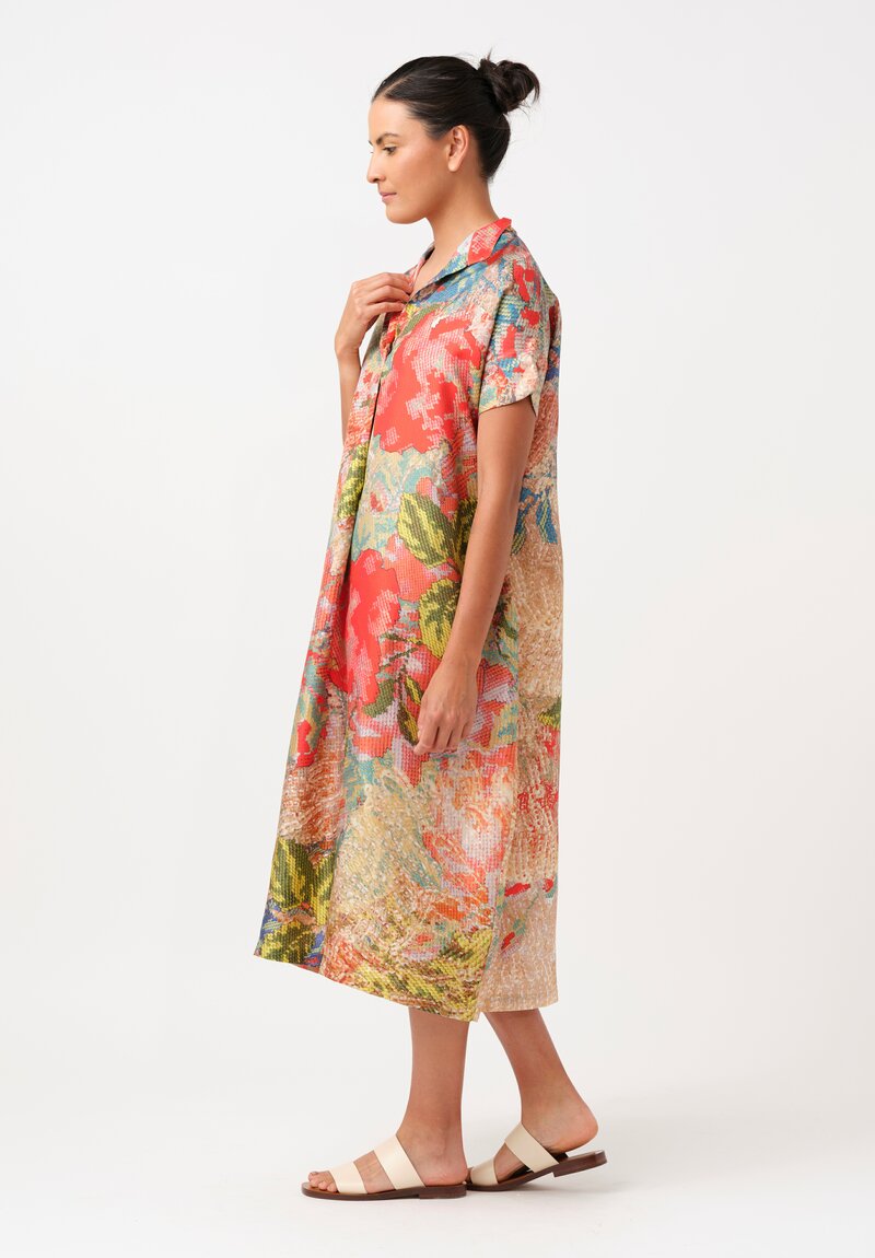 Bokja Silk Tracy Tent Pixelated Floral Print Dress