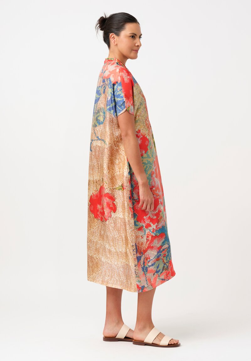 Bokja Silk Tracy Tent Pixelated Floral Print Dress