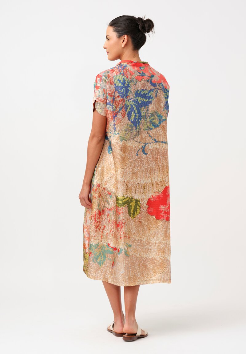 Bokja Silk Tracy Tent Pixelated Floral Print Dress