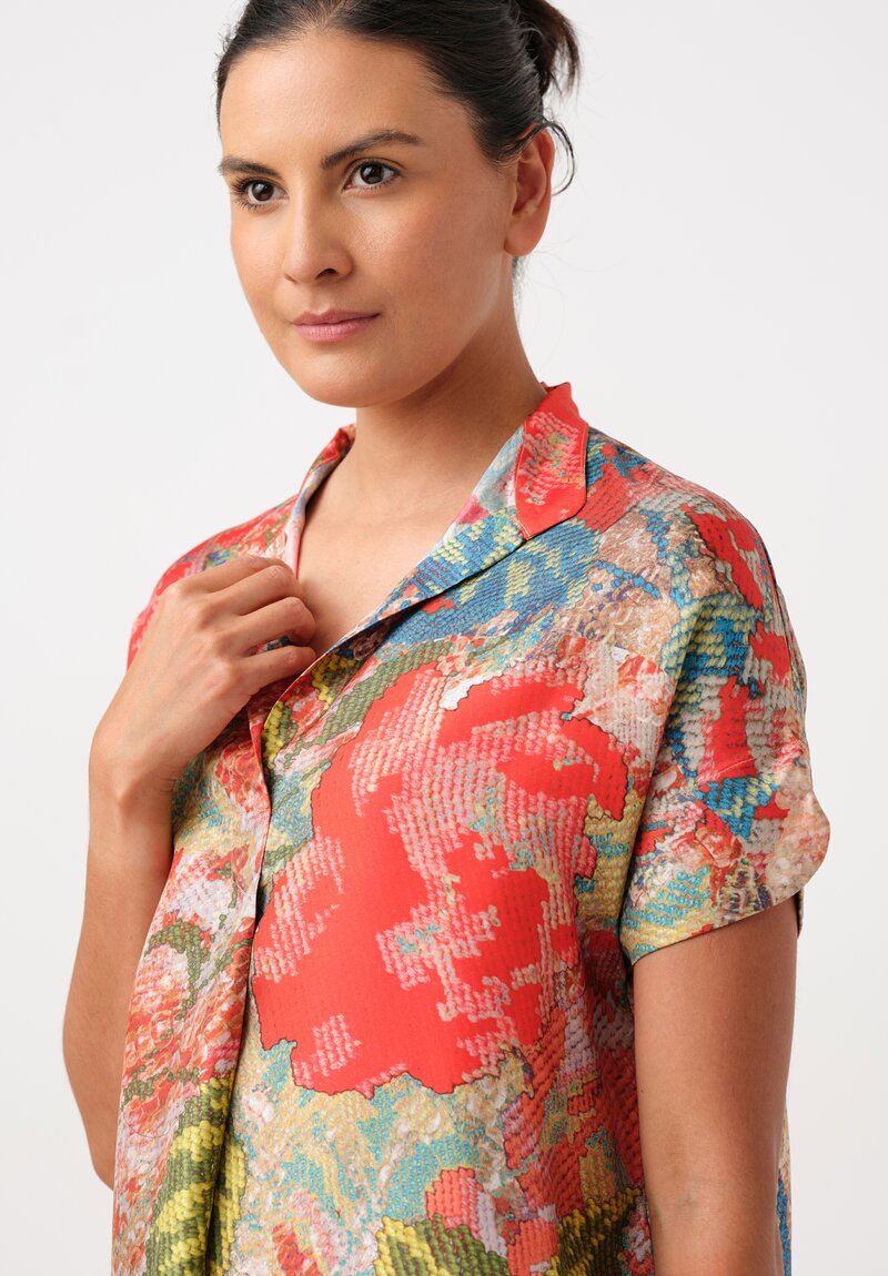 Bokja Silk Tracy Tent Pixelated Floral Print Dress