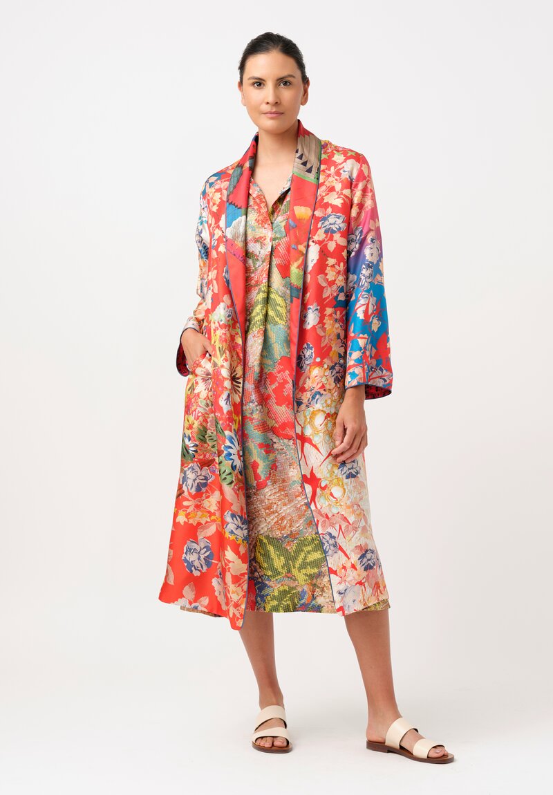 Bokja Silk Tracy Tent Pixelated Floral Print Dress