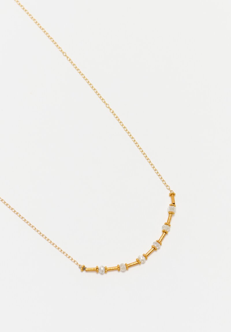 Greig Porter 18K Starburst Cylinder & Diamond Beaded Chain Necklace 19"