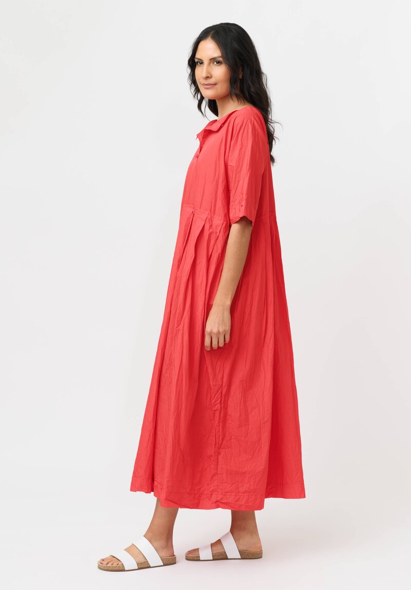 Daniela Gregis Washed Cotton Spezia Operaio Dress in Rosso Red