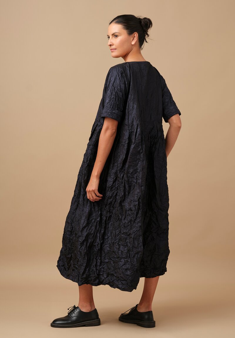 Daniela Gregis Washed Silk Spezia Operaio Dress in Navy Blue