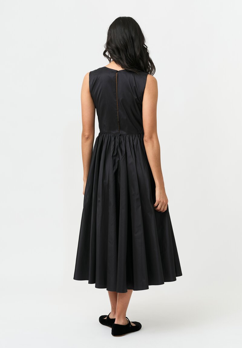 Daniela Gregis Silk Bottoncino Stretto Dress in Nero Black