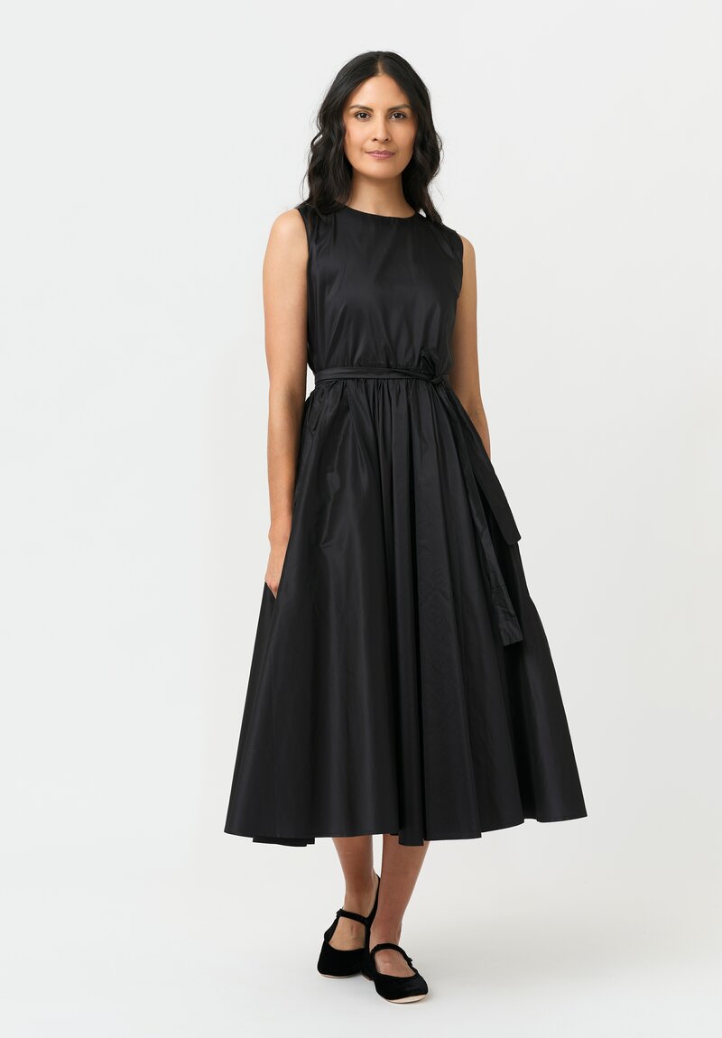 Daniela Gregis Silk Bottoncino Stretto Dress in Nero Black