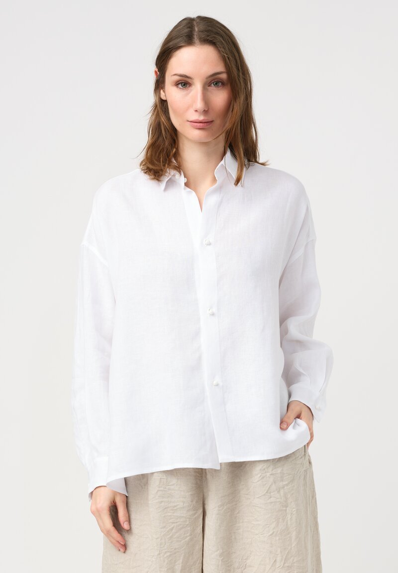 Daniela Gregis Linen Uomo Larga Shirt in Ottico White