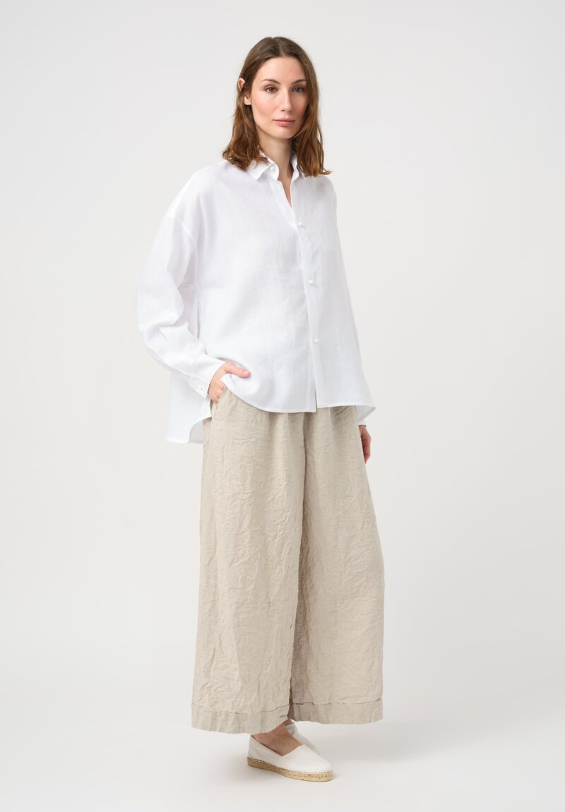 Daniela Gregis Linen Uomo Larga Shirt in Ottico White
