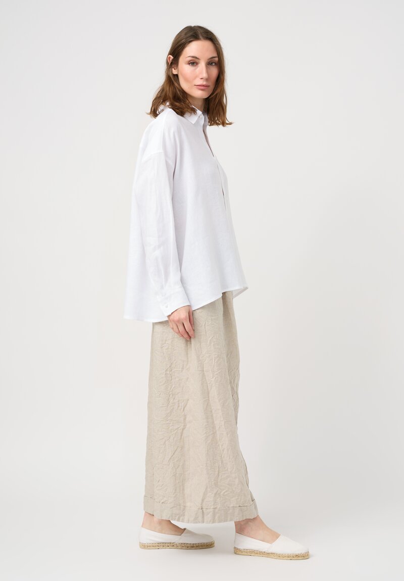 Daniela Gregis Linen Uomo Larga Shirt in Ottico White