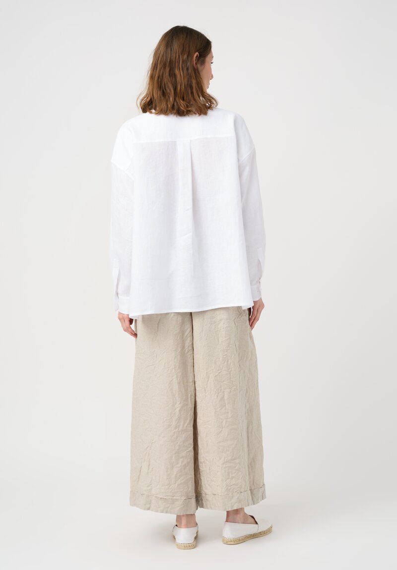 Daniela Gregis Linen Uomo Larga Shirt in Ottico White
