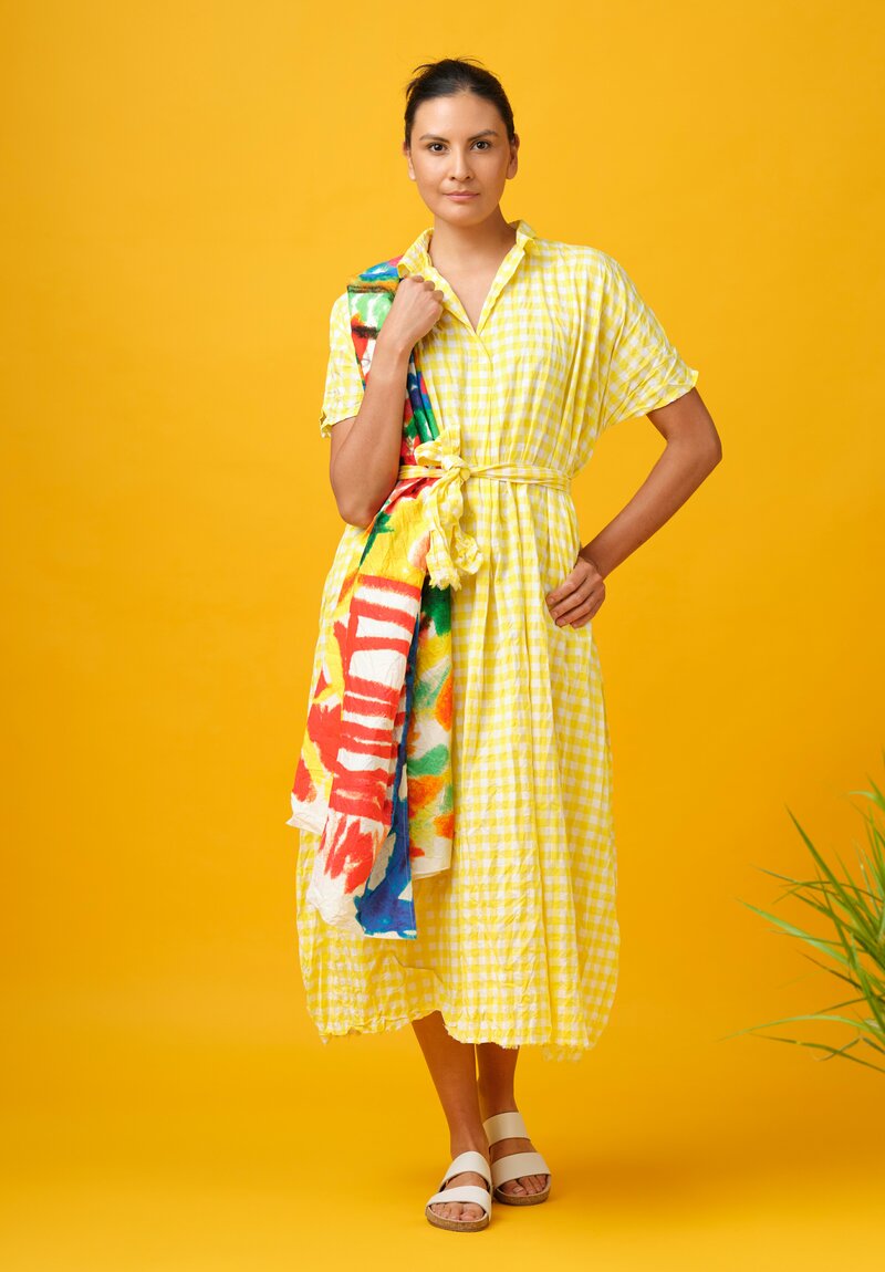 Daniela Gregis Washed Cotton Scialle Scarf in Basilico Drawing