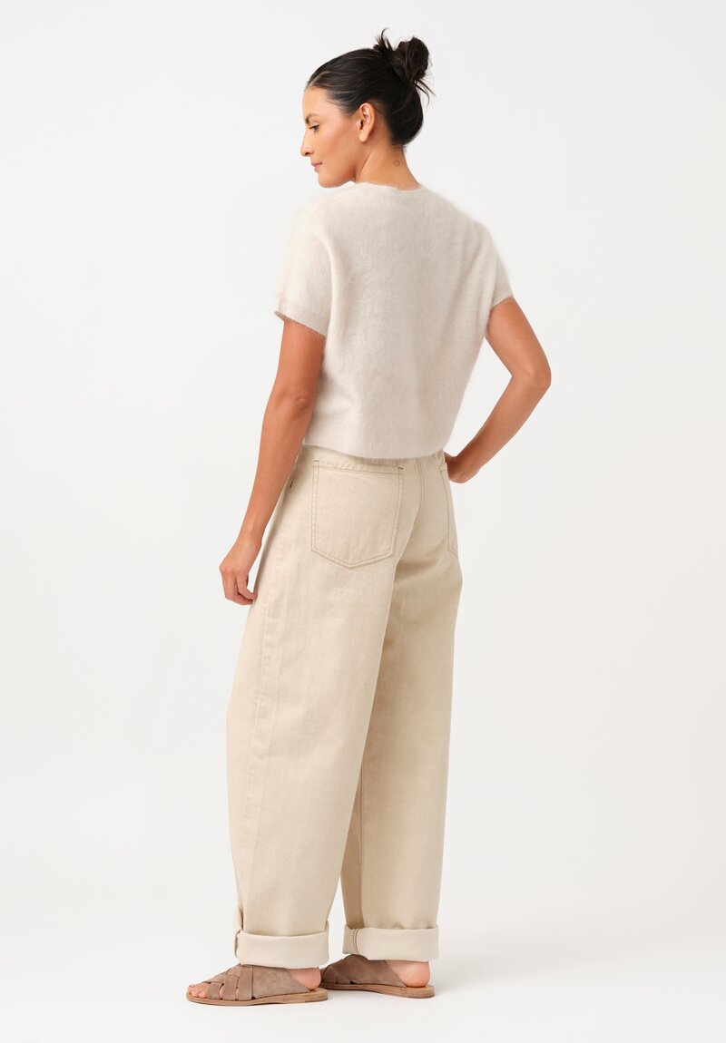 Iris Von Arnim Brushed Cashmere Macon Top in Alabaster White