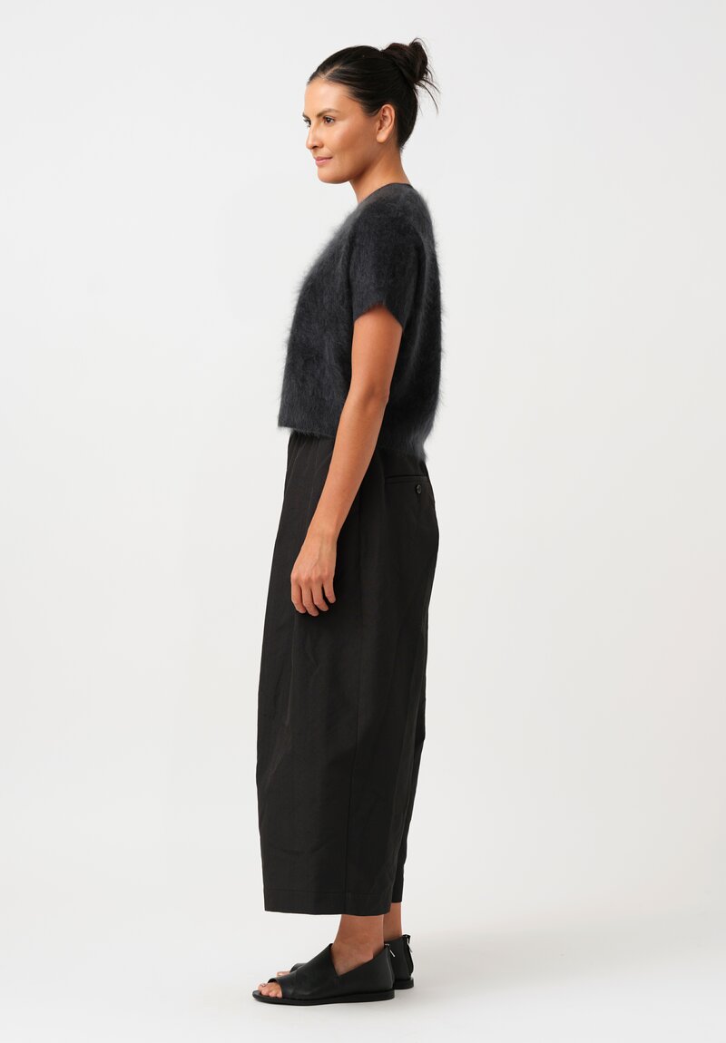 Iris Von Arnim Brushed Cashmere Macon Top in Kajal Black