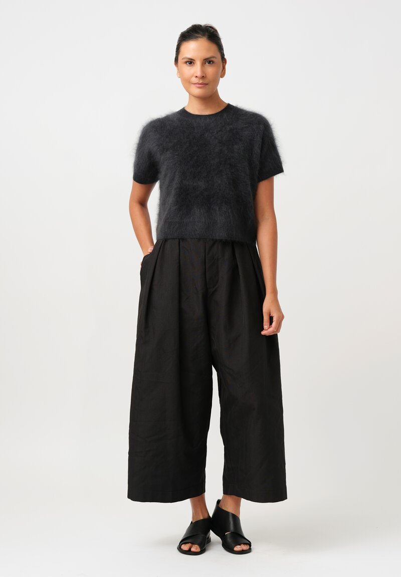 Iris Von Arnim Brushed Cashmere Macon Top in Kajal Black