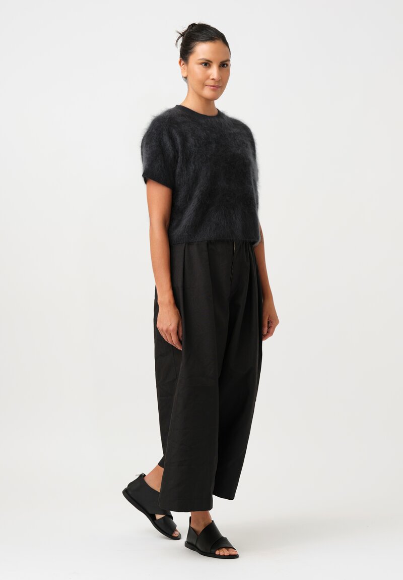 Iris Von Arnim Brushed Cashmere Macon Top in Kajal Black