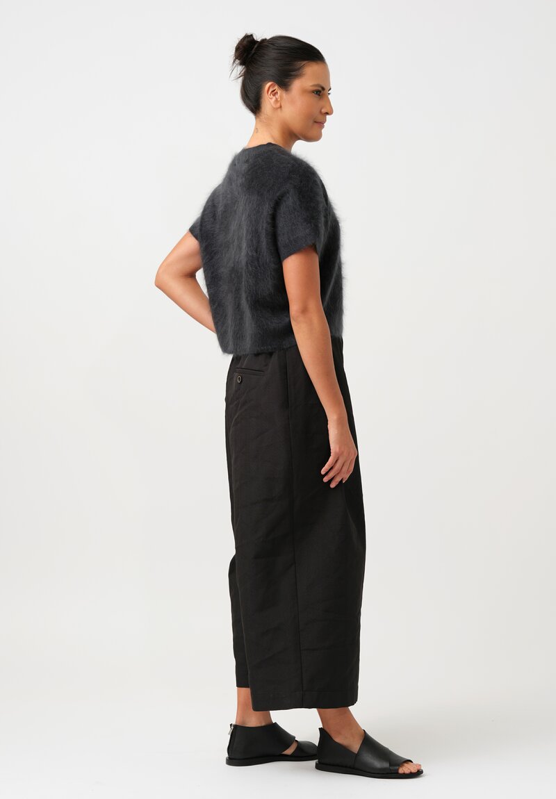 Iris Von Arnim Brushed Cashmere Macon Top in Kajal Black