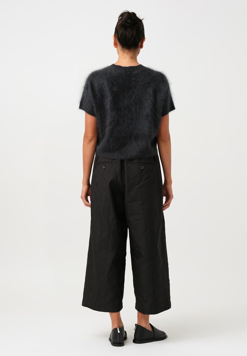 Iris Von Arnim Brushed Cashmere Macon Top in Kajal Black