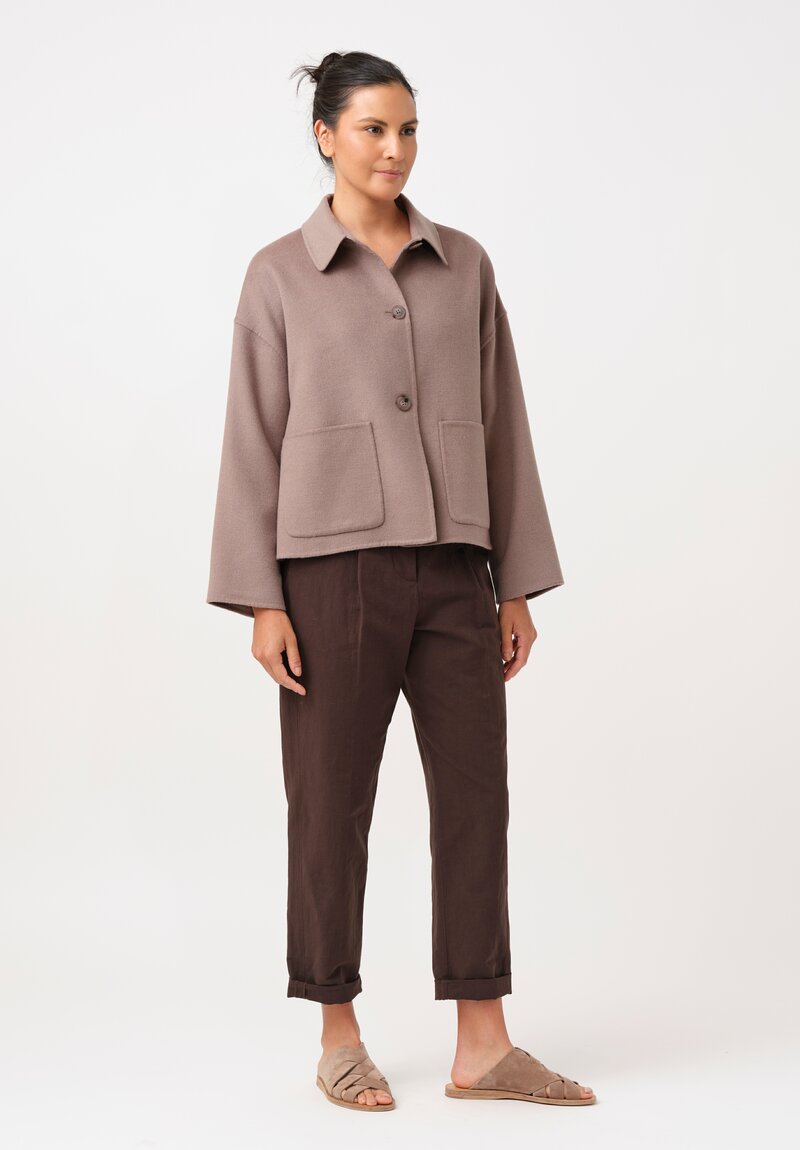 Iris Von Arnim Cashmere Davia Jacket in Taupe Brown