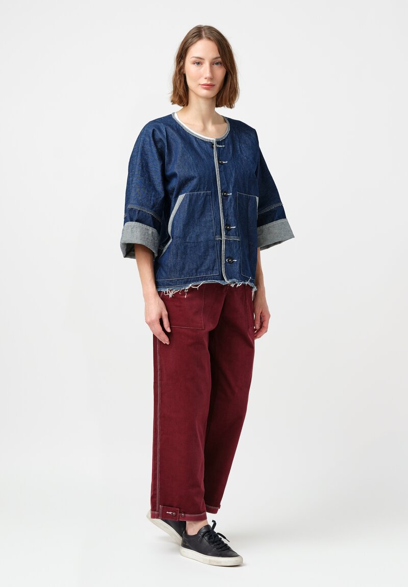 Schepers Bosman Italian Cotton Denim Robby Jacket in Indigo Blue