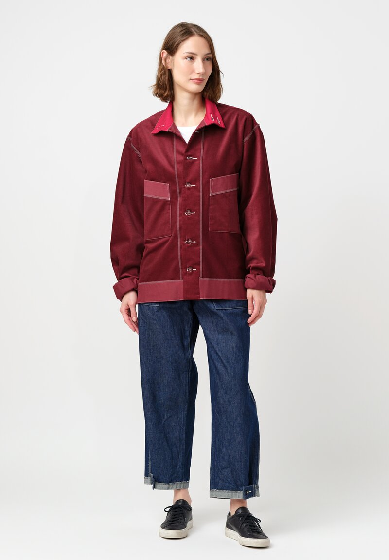 Schepers Bosman Irregular Cut Cotton Corduroy Mock Turtleneck Eke Jacket