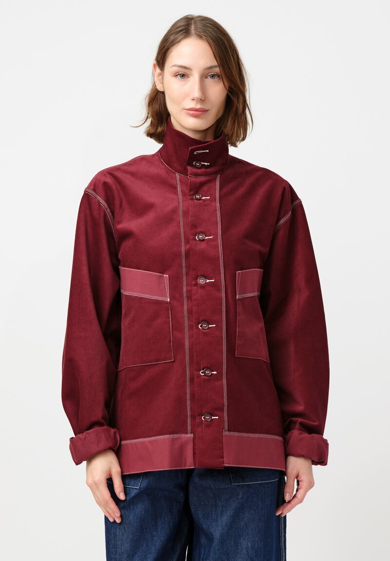 Schepers Bosman Irregular Cut Cotton Corduroy Mock Turtleneck Eke Jacket