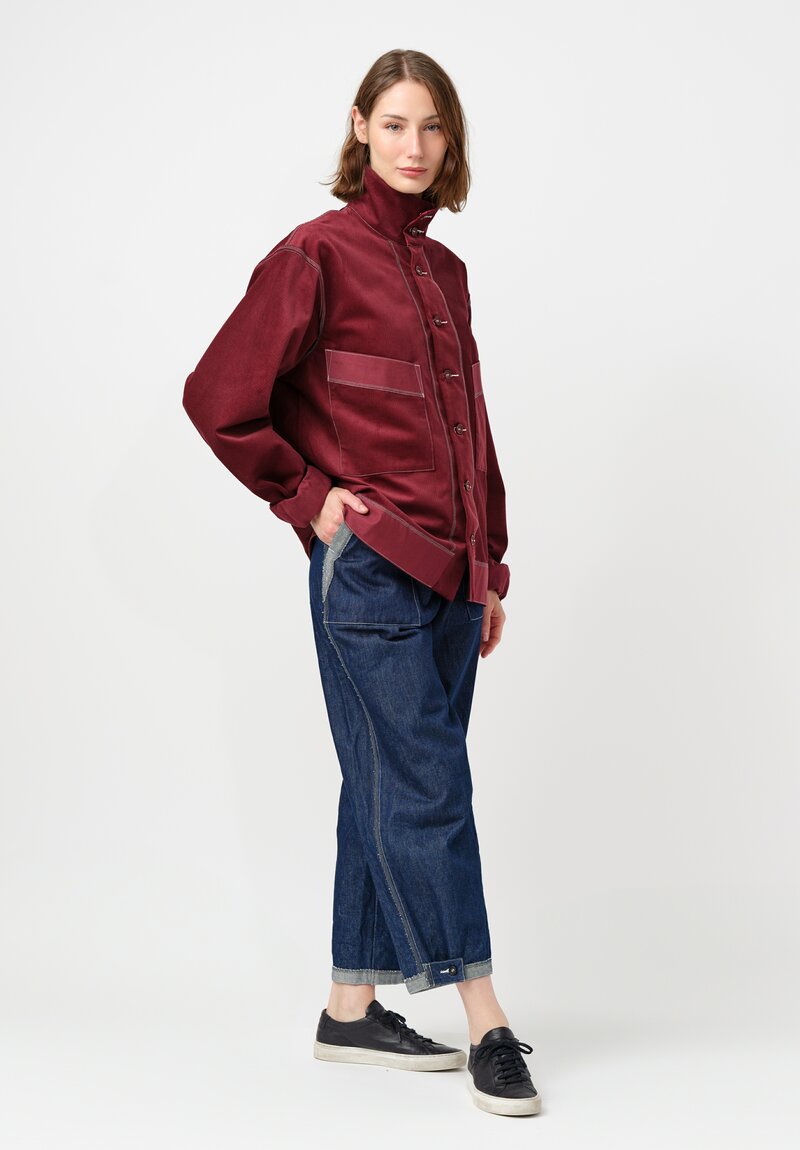 Schepers Bosman Irregular Cut Cotton Corduroy Mock Turtleneck Eke Jacket