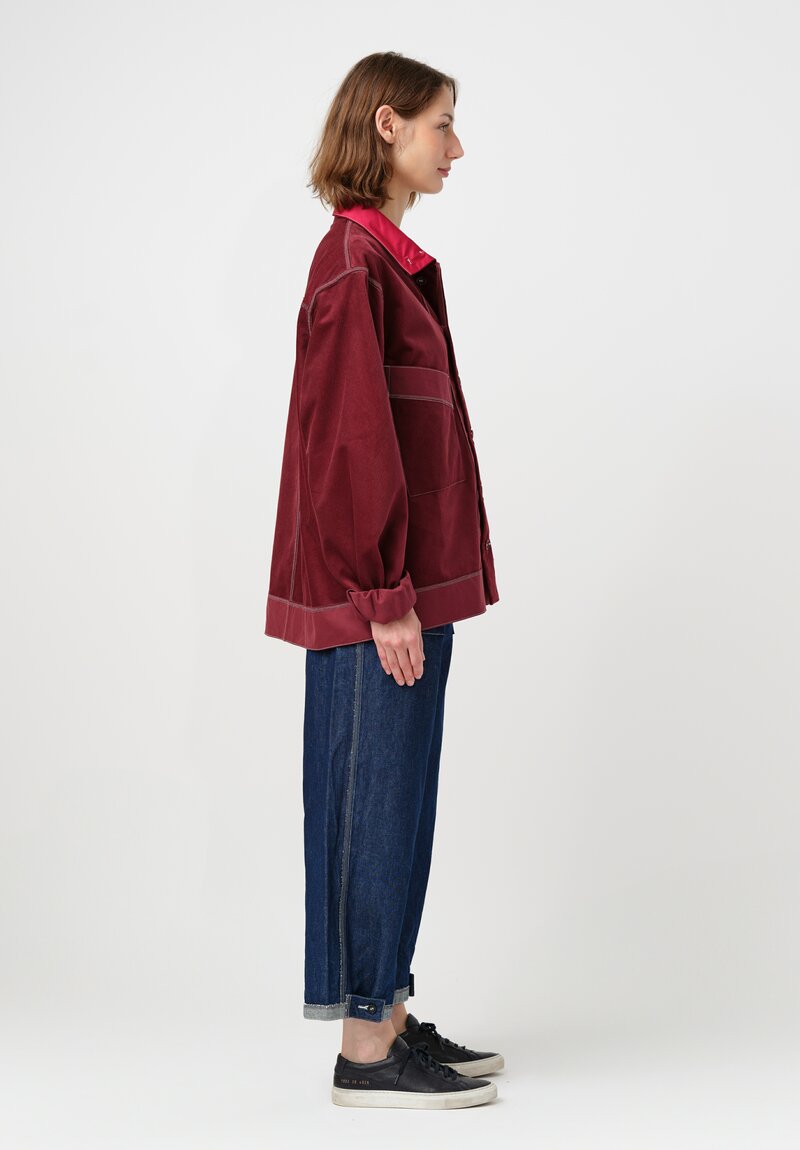 Schepers Bosman Irregular Cut Cotton Corduroy Mock Turtleneck Eke Jacket