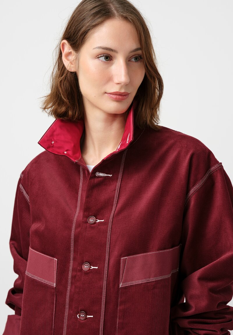 Schepers Bosman Irregular Cut Cotton Corduroy Mock Turtleneck Eke Jacket