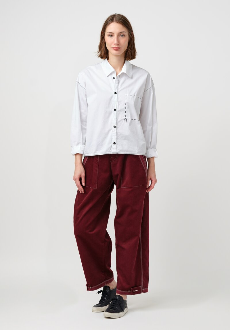 Schepers Bosman Pima Cotton Twill Fenna Button-Down Shirt in White