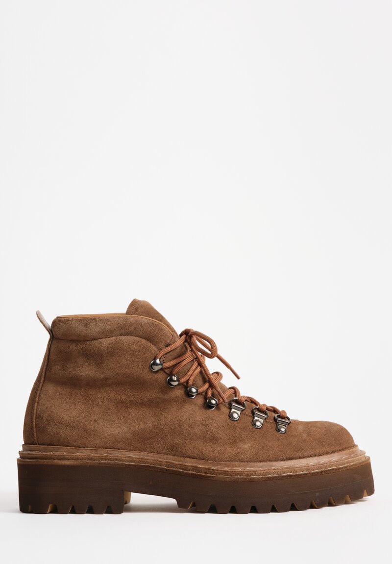 Officine Creative Cashmere Tonal Blossom Boots in Tundra Brown