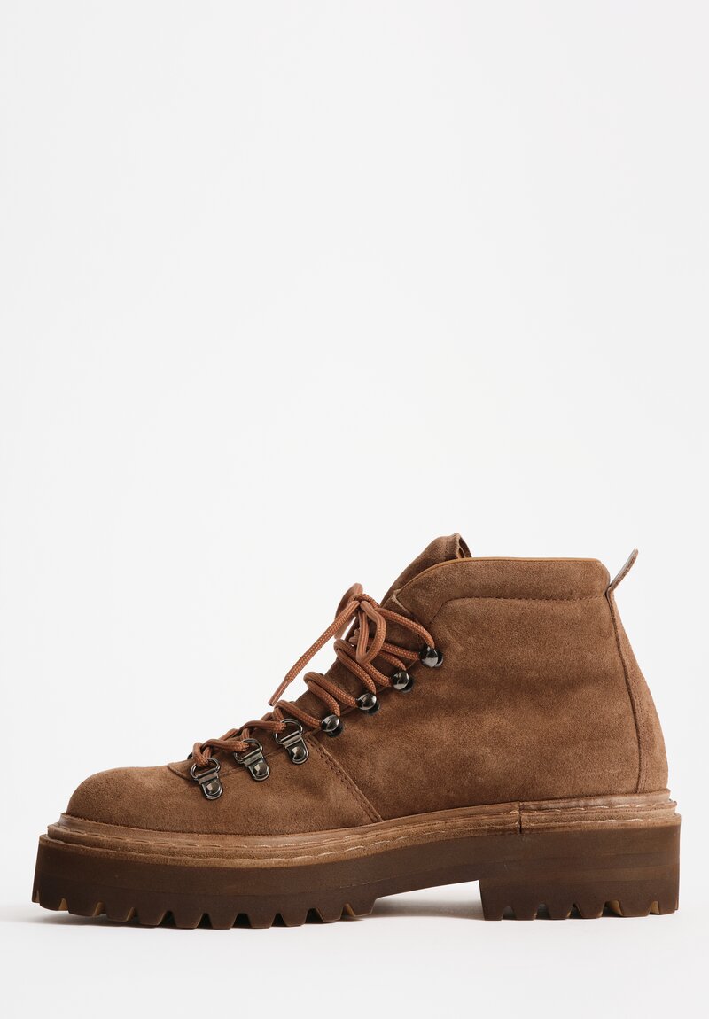 Officine Creative Cashmere Tonal Blossom Boots in Tundra Brown