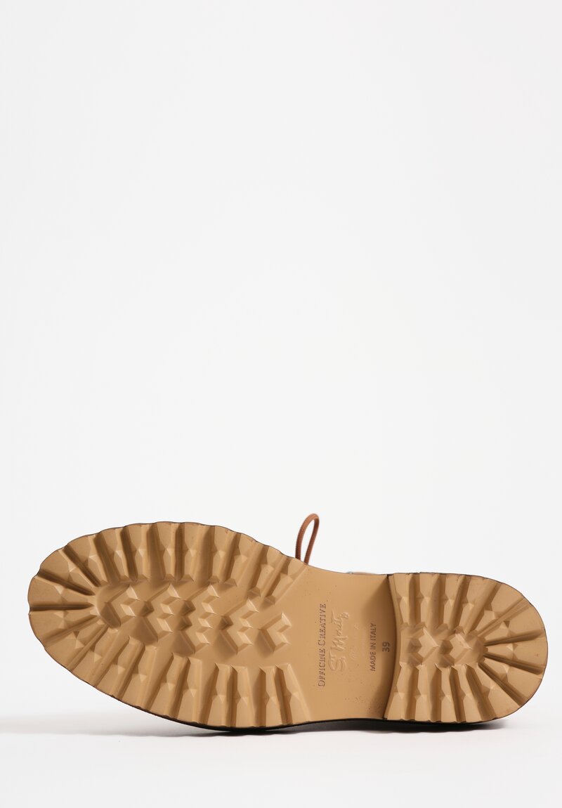 Officine Creative Cashmere Tonal Blossom Boots in Tundra Brown