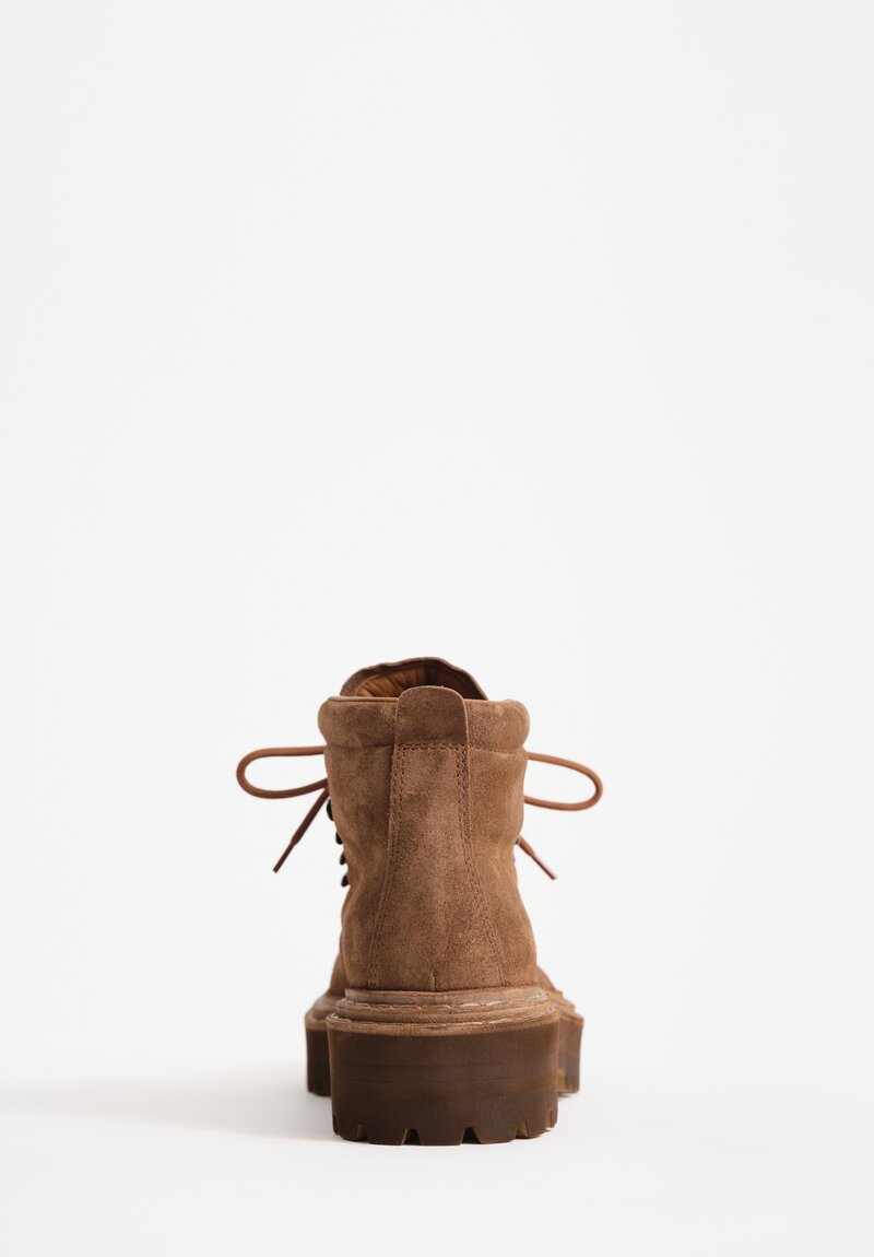 Officine Creative Cashmere Tonal Blossom Boots in Tundra Brown