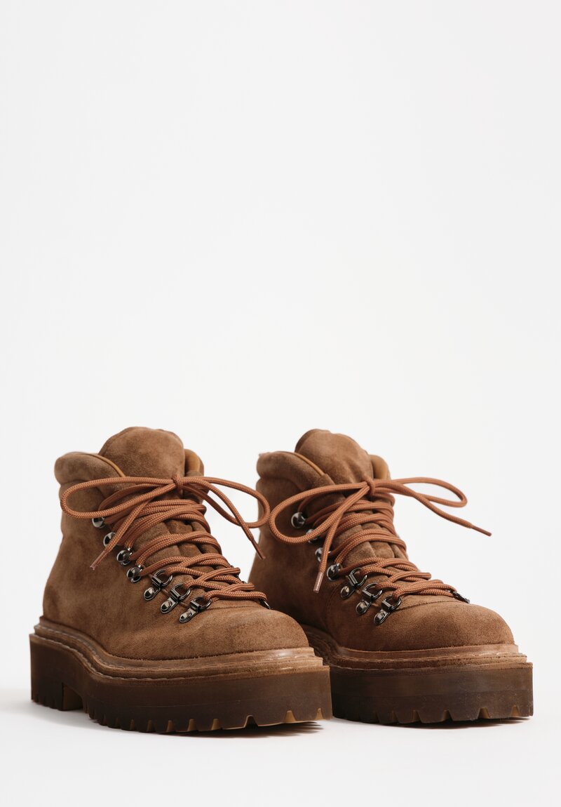 Officine Creative Cashmere Tonal Blossom Boots in Tundra Brown
