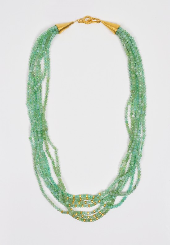 Yossi Harari 7 Strand Chrysoprase & 24k Bead Necklace | Santa Fe Dry ...