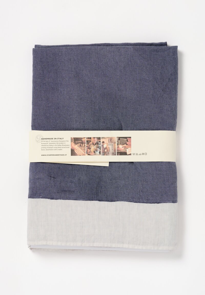 Bertozzi Handmade Linen Painted Tablecloth in Grigio Grey	