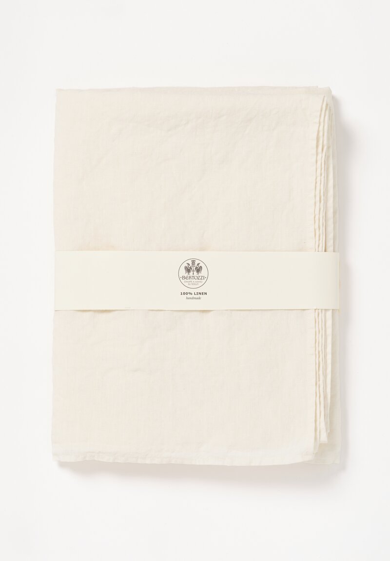 Bertozzi Handmade Linen Tablecloth in Bianca White	