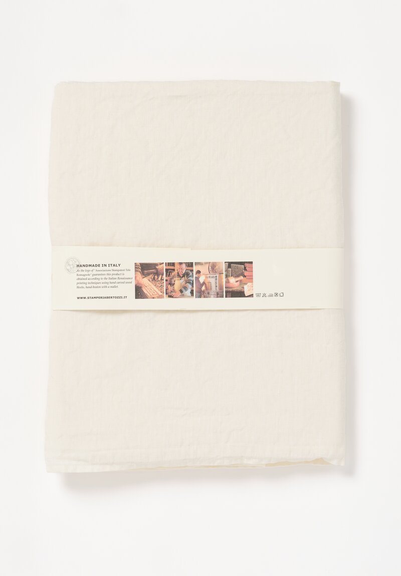 Bertozzi Handmade Linen Tablecloth in Bianca White	