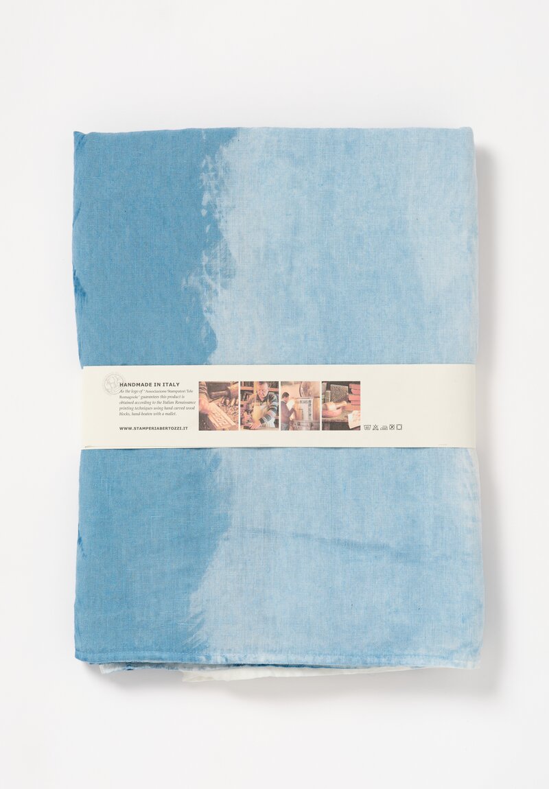 Bertozzi Handmade Linen Sfumato Tablecloth in Blue	