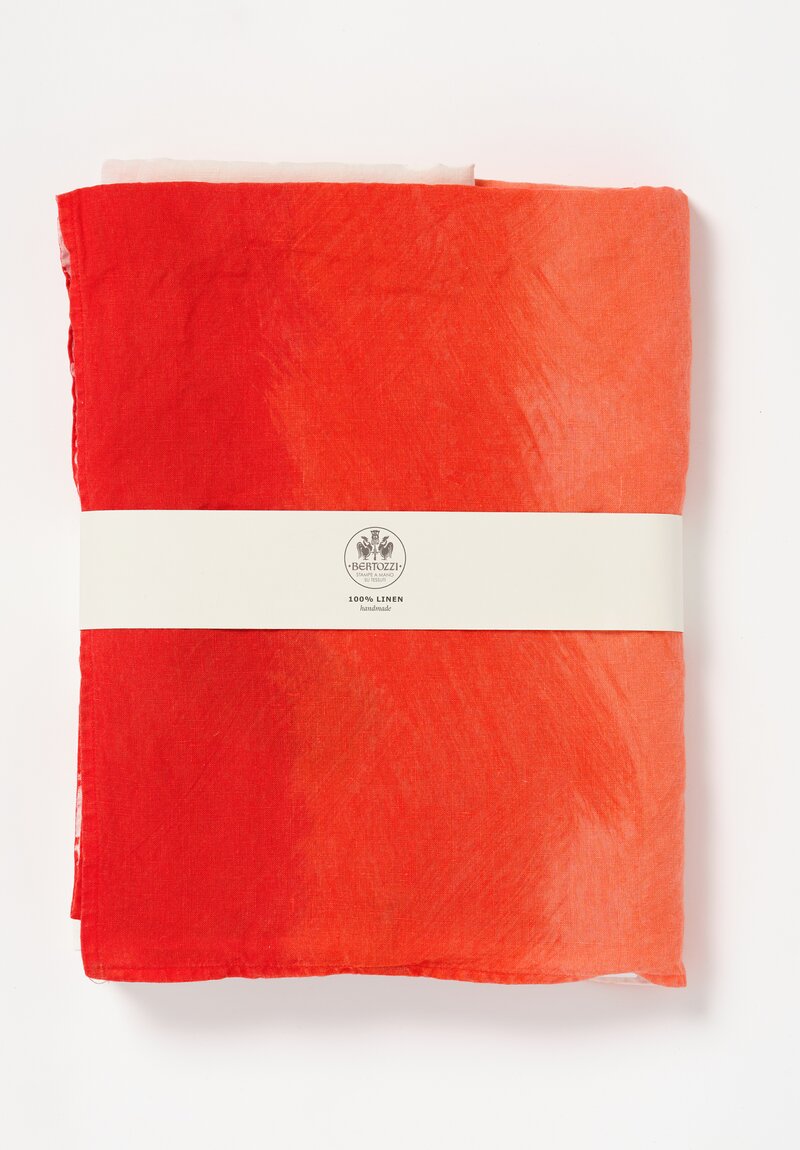 Bertozzi Handmade Large Linen Sfumato Tablecloth in Rosso Red	