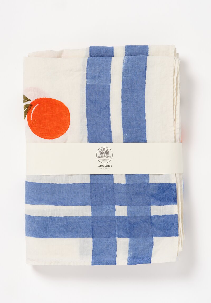 Bertozzi Handmade Linen Tablecloth with Amalfi Orange Print