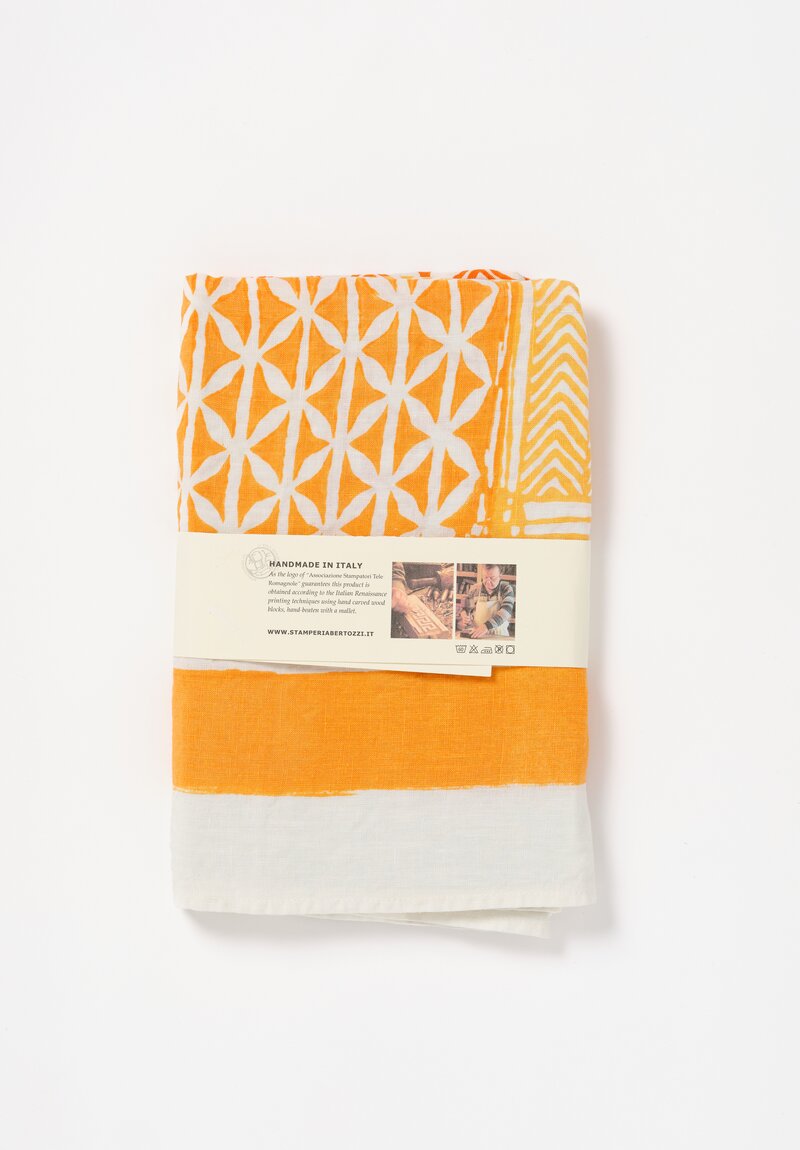Bertozzi Handmade Linen Taormina Runner in Arancio Orange	