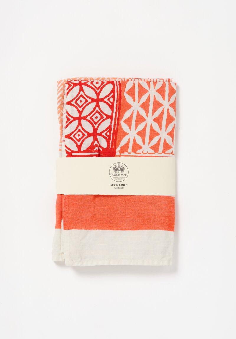 Bertozzi Handmade Linen Taormina Runner in Rosso Red	