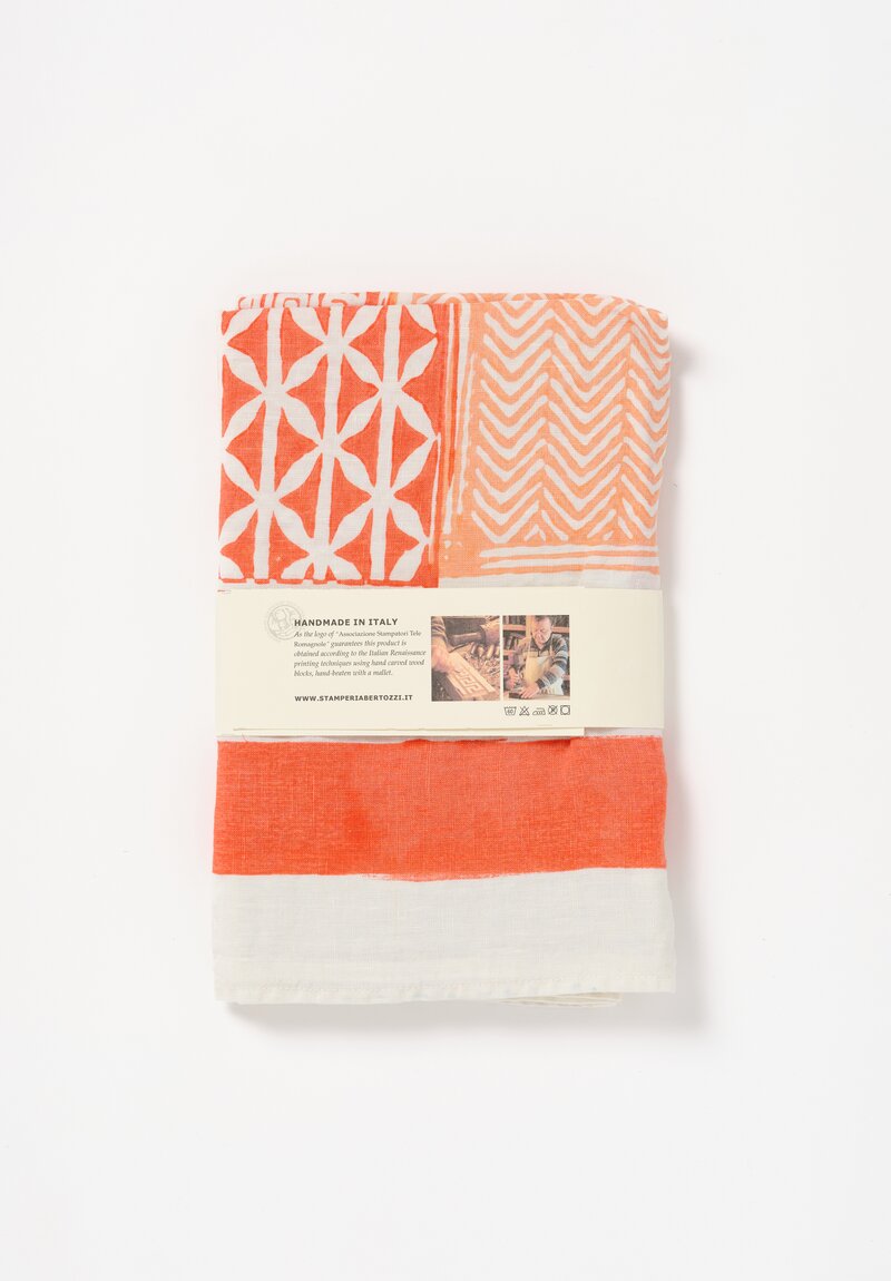 Bertozzi Handmade Linen Taormina Runner in Rosso Red	