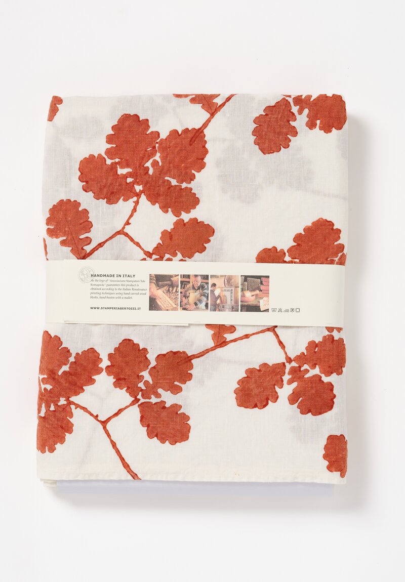 Stamperia Bertozzi Handmade Linen Printed Tablecloth