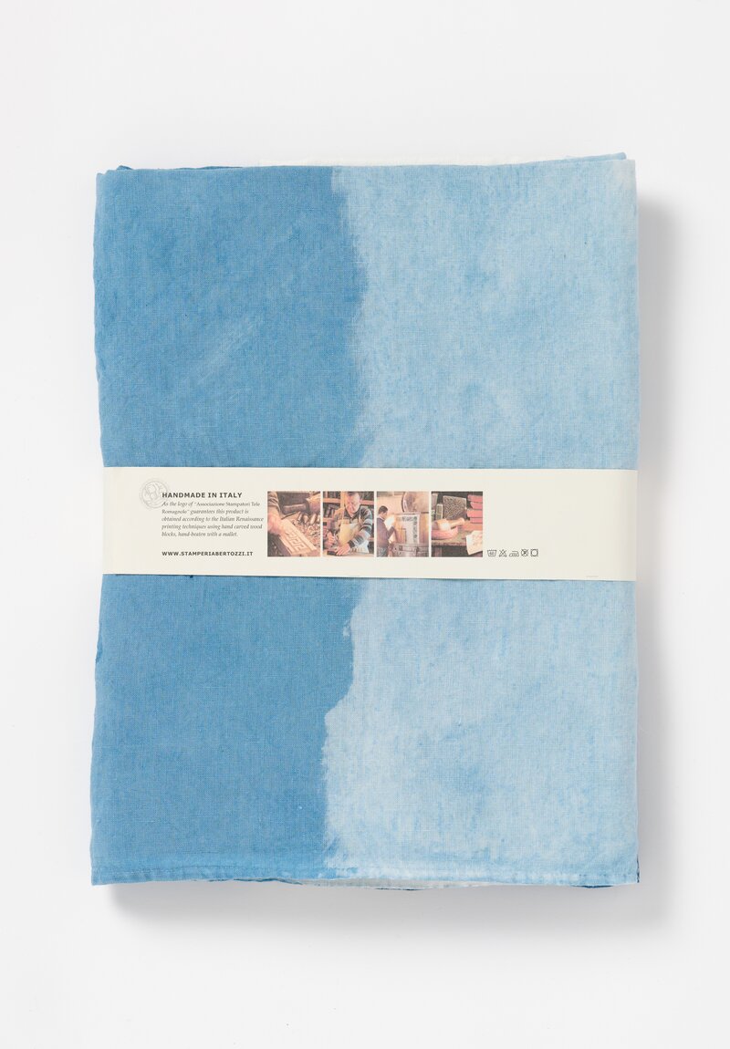 Bertozzi Handmade Linen Sfumato Tablecloth in Blue	